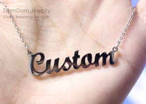 Romantic Gift 316L Stainless Steel Custom Personalized Name Signature Customized Choker Necklace