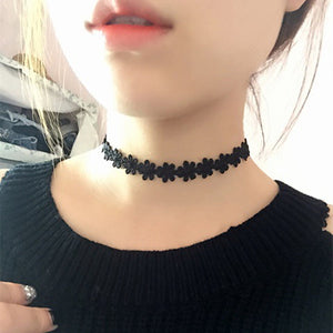 90's Inspired Gothic Lolita Punk Choker Necklace Black Velvet Suede Steampunk Torques