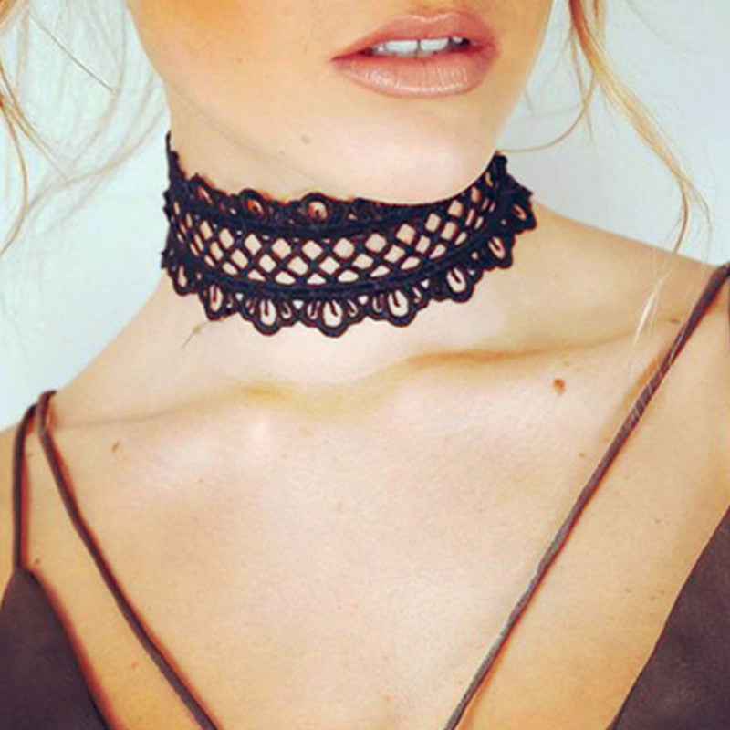 2 Pcs Vintage Retro Black Velvet Choker Necklacefor Women