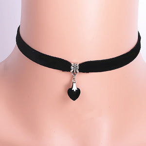 2 Pcs Vintage Retro Black Velvet Choker Necklacefor Women