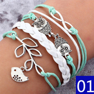 NEW fashion jewelry infinite double leather multilayer Charm  braceletfor woman