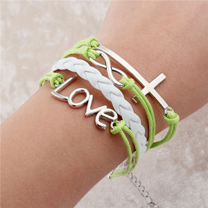 NEW fashion jewelry infinite double leather multilayer Charm  braceletfor woman