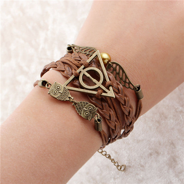 NEW fashion jewelry infinite double leather multilayer Charm  braceletfor woman