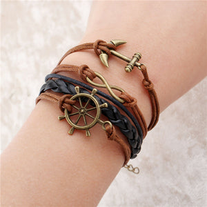 NEW fashion jewelry infinite double leather multilayer Charm  braceletfor woman