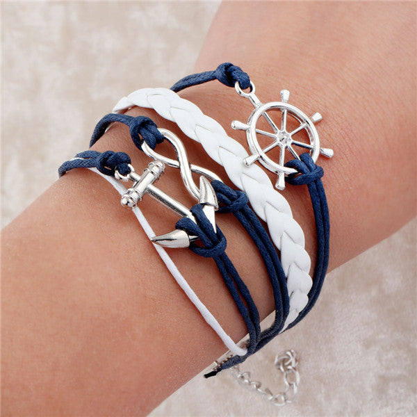 NEW fashion jewelry infinite double leather multilayer Charm  braceletfor woman