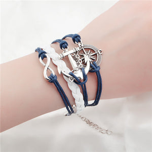 NEW fashion jewelry infinite double leather multilayer Charm  braceletfor woman