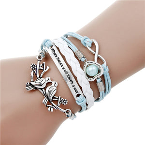 NEW fashion jewelry infinite double leather multilayer Charm  braceletfor woman