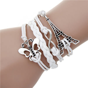 NEW fashion jewelry infinite double leather multilayer Charm  braceletfor woman