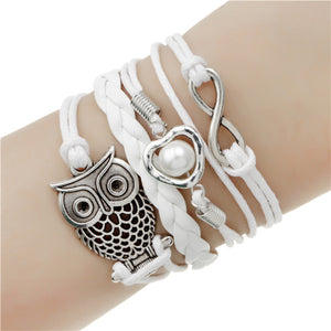 NEW fashion jewelry infinite double leather multilayer Charm  braceletfor woman