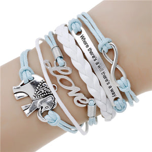 NEW fashion jewelry infinite double leather multilayer Charm  braceletfor woman