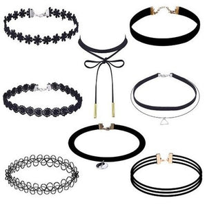 Black Velvet Choker Necklace Tattoo Lace Collar Necklace for Women