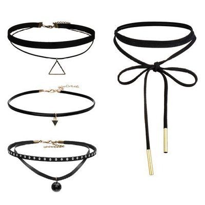 Black Velvet Choker Necklace Tattoo Lace Collar Necklace for Women