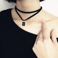 2 Pcs Vintage Retro Black Velvet Choker Necklacefor Women