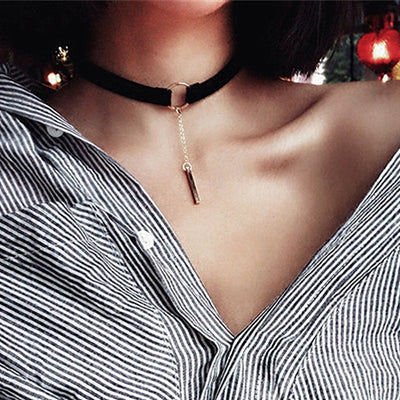 2 Pcs Vintage Retro Black Velvet Choker Necklacefor Women