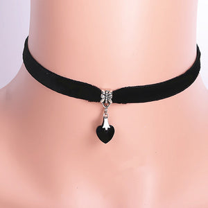 2 Pcs Vintage Retro Black Velvet Choker Necklacefor Women